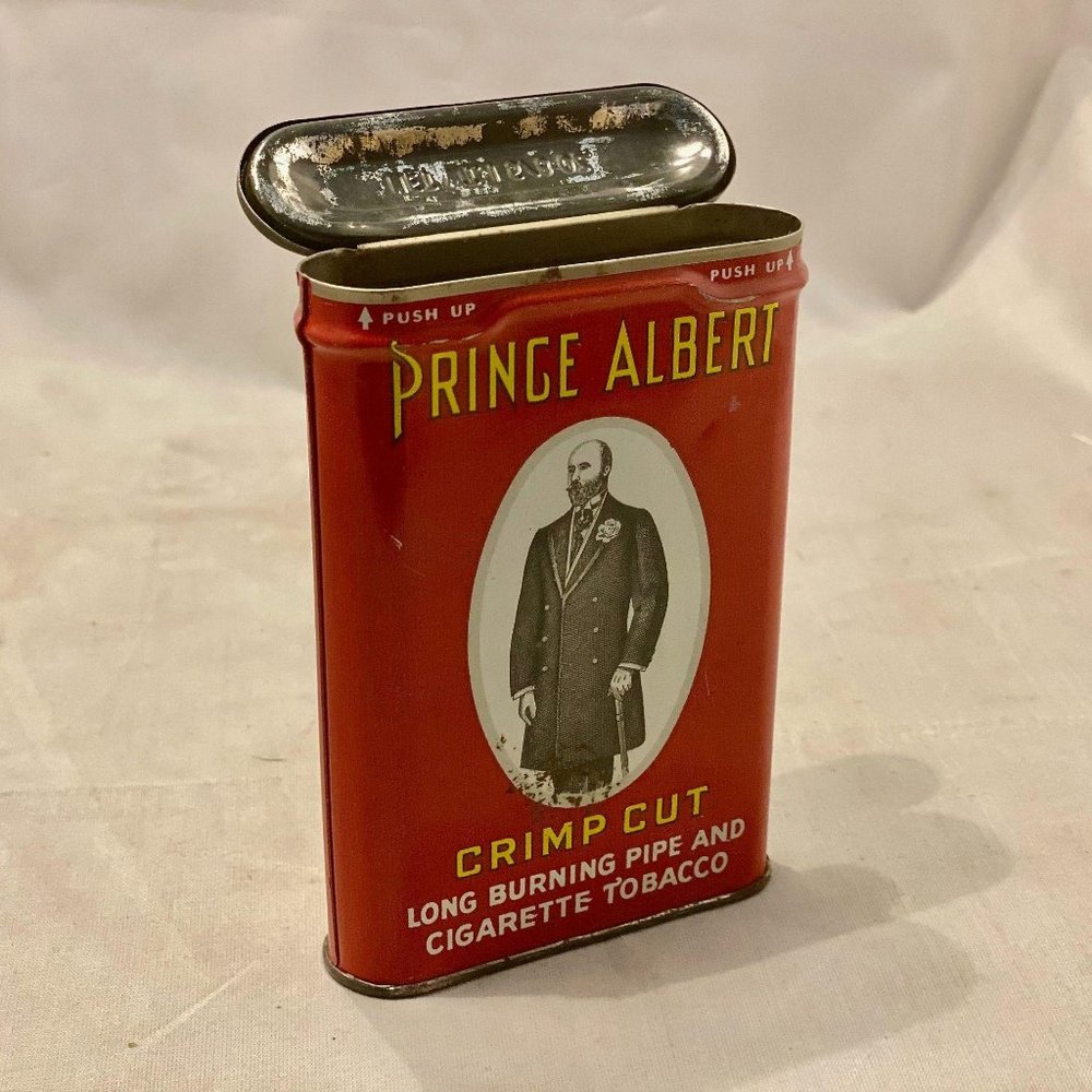 Vtg Prince Albert Crimp Cut 1.5 oz Pocket Tin